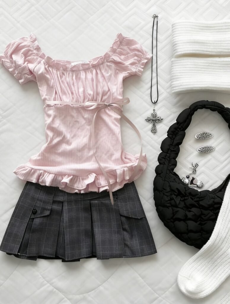 Blush ribbon dream top