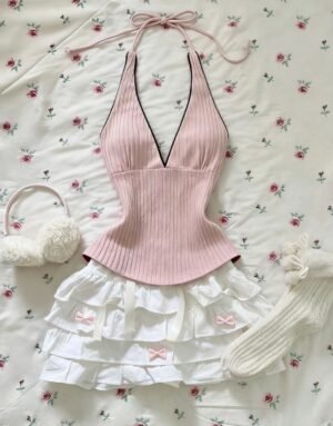 Célia Aiko halter neck top